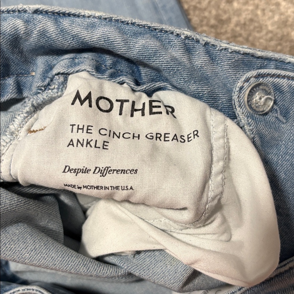 MOTHER Light Blue Cinch Greaser Ankle Jeans - Picture 2 of 13